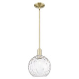 Athens Water Glass 1 Light Stem Hung Mini Pendant 12.38 Inch by Innovations - 716-1S-G1215-10