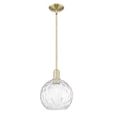 Athens Water Glass 1 Light Stem Hung Mini Pendant 12.38 Inch by Innovations - 716-1S-G1215-10