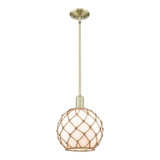Farmhouse Rope 1 Light Stem Hung Mini Pendant 12.63 Inch by Innovations - 716-1S-G12-10R