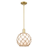 Farmhouse Rope 1 Light Stem Hung Mini Pendant 12.63 Inch by Innovations - 716-1S-G12-10R
