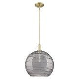 Athens Deco Swirl 1 Light Stem Hung Mini Pendant 15.75 Inch by Innovations - 716-1S-G1213-14