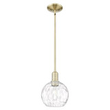 Athens Water Glass 1 Light Stem Hung Mini Pendant 10.63 Inch by Innovations - 716-1S-G1215-8
