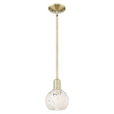 White Mouchette 1 Light StemHung Mini Pendant 8.63 Inch Tall by Innovations - 716-1S-G1216-6