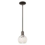 White Mouchette 1 Light StemHung Mini Pendant 8.63 Inch Tall by Innovations - 716-1S-G1216-6
