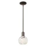White Mouchette 1 Light StemHung Mini Pendant 8.63 Inch Tall by Innovations - 716-1S-G1216-6