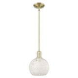 White Mouchette 1 Light Stem Hung Mini Pendant 10.63 Inch by Innovations - 716-1S-G1216-8