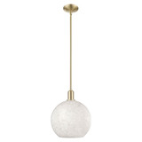 White Mouchette 1 Light Stem Hung Mini Pendant 14.13 Inch by Innovations - 716-1S-G1216-12