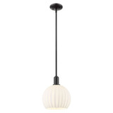 White Venetian 1 Light Stem Hung Mini Pendant 12.38 Inch by Innovations - 716-1S-G1217-10