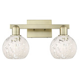 White Mouchette 2 Light Bath Vanity 9.75 Inch X 17 Inch by Innovations - 716-2W-G1216-6