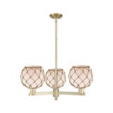 Farmhouse Rope 3 Light Stem Hung Chandelier 12X 30 Inch Wide by Innovations - 716-3CR-G12-8R
