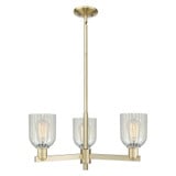 Caledonia 3Light Mouchette Stem Hung Chandelier 27 Inch Wide by Innovations - 716-3CR-G2511
