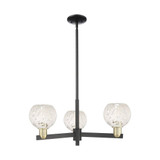White Mouchette 3 Light Stem Hung Chandelier 27.75 Inch Wide by Innovations - 716-3CR-G1216-6