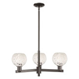 White Mouchette 3 Light Stem Hung Chandelier 27.75 Inch Wide by Innovations - 716-3CR-G1216-6