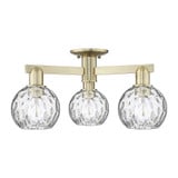 Athens Water Glass 3 Light Semi Flush Mount 23.5 Inch Wide by Innovations - 716-3F-G1215-6