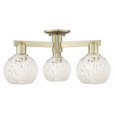 White Mouchette 3 Light Semi Flush Mount 10X 23.25 Inch Wide by Innovations - 716-3F-G1216-6