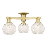 White Mouchette 3 Light Semi Flush Mount 10X 23.25 Inch Wide by Innovations - 716-3F-G1216-6