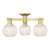White Mouchette 3 Light Semi Flush Mount 10X 23.25 Inch Wide by Innovations - 716-3F-G1216-6
