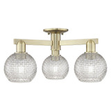 Athens 3 Light Basketweave Semi Flush Mount 23.38 Inch Wide by Innovations - 716-3F-G122C-6