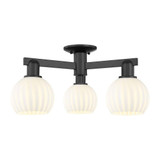 White Venetian 3 Light Semi Flush Mount 10X 23.25 Inch Wide by Innovations - 716-3F-G1217-6