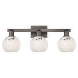 White Mouchette 3 Light Bath Vanity 9.75 Inch X 25 Inch by Innovations - 716-3W-G1216-6