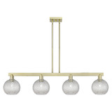 Athens 4 Light Basketweave Stem Hung Island 50.75 Inch Wide by Innovations - 716-4I-G122C-8