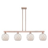 Farmhouse Rope 4 Light Stem Hung Island 10.88 X 50.75 Inch by Innovations - 716-4I-G12-8R