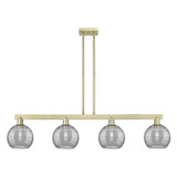 Athens Deco Swirl 4 Light Stem Hung Island 50.75 Inch Wide by Innovations - 716-4I-G1213-8