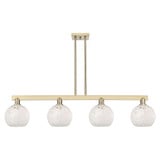 White Mouchette 4 Light Stem Hung Island 50.75 Inch Wide by Innovations - 716-4I-G1216-8