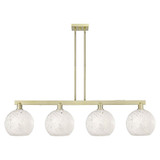 White Mouchette 4 Light Stem Hung Island 52.75 Inch Wide by Innovations - 716-4I-G1216-10