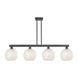 White Mouchette 4 Light Stem Hung Island 52.75 Inch Wide by Innovations - 716-4I-G1216-10