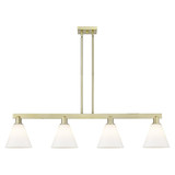 Berkshire Glass 4 Light Stem Hung Island 50.75 Inch Wide by Innovations - 716-4I-GBC-8