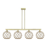 Farmhouse Rope 4 Light Stem Hung Island 12.88 X 52.75 Inch by Innovations - 716-4I-G12-10R