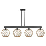 Farmhouse Rope 4 Light Stem Hung Island 12.88 X 52.75 Inch by Innovations - 716-4I-G12-10R