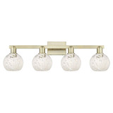 White Mouchette 4 Light Bath Vanity 9.75 Inch X 33 Inch by Innovations - 716-4W-G1216-6