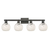 White Mouchette 4 Light Bath Vanity 9.75 Inch X 33 Inch by Innovations - 716-4W-G1216-6