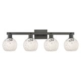 White Mouchette 4 Light Bath Vanity 9.75 Inch X 33 Inch by Innovations - 716-4W-G1216-6