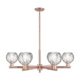 Athens Water Glass 6 Light Stem Hung Chandelier 35.75 Inch by Innovations - 716-6CR-G1215-6