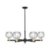 Athens Water Glass 6 Light Stem Hung Chandelier 35.75 Inch by Innovations - 716-6CR-G1215-6
