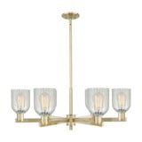 Caledonia 6Light Mouchette Stem Hung Chandelier 35 Inch Wide by Innovations - 716-6CR-G2511
