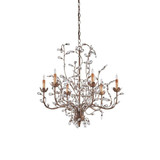 Crystal Bud 6 Light Large Chandelier by Currey Company - 988-6MC