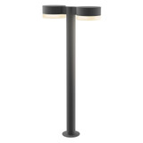 REALS 2 LED Plate Cap and White Cylinder Double Bollard 28 Inch by Sonneman - 7308PCFW