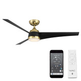 Bath Oval 3 Blade Smart Ceiling Fan with Light and Remote 56 Inch W by BSH - 156-BEL-1105540