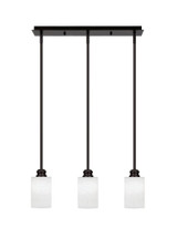 Edge 3 Light Mini stem Hung Pendant by Toltec - 1153-ES-310