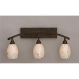 Bow 3 Light Shell Glass Vanity Light 26.5 Inch Length by Toltec - 173-825-1275-265