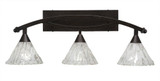 Bow 3 Light Ice Glass Vanity Light 29 Inch Length by Toltec - 173-10-1075-29
