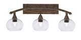 Bow 3 Light Vanity Light 28.75 Inch Length by Toltec - 173-1175-20