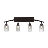 Bow 4 Light Steel Vanity Light 13 Inch Tall by Toltec - 174--13-3725