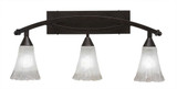 Bow 3 Light Crystal Glass Vanity Light 28 Inch Length by Toltec - 173-875-13-28