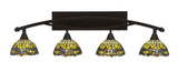Bow 4 Light Amber Glass Vanity Light 39.75 Inch by Length Toltec - 174--1125-3975