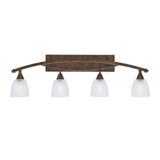 Bow 4 Light Ribbed Glass Vanity Light 37.25 Inch Length by Toltec - 174-12-50